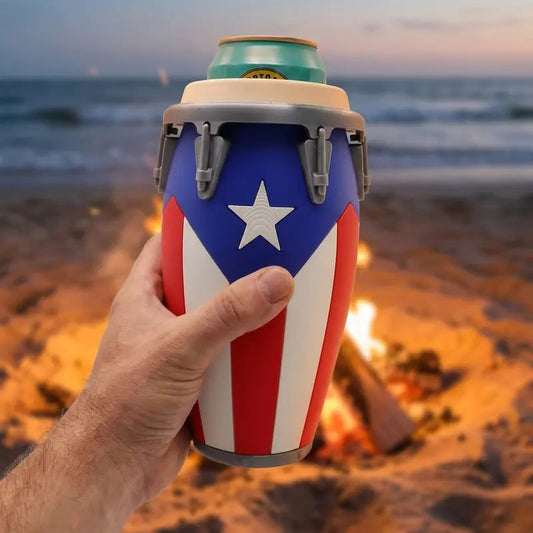 Conga-Style Can Holder – Celebrate Caribbean Pride, One Sip at a Time