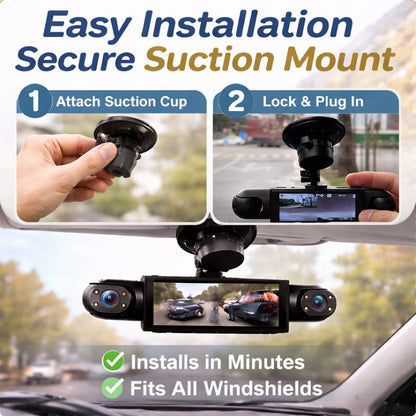 🚨[Best Seller] Stop Driving Blind! 4-Way Simultaneous Recording Dash Cam - 360° Full Coverage