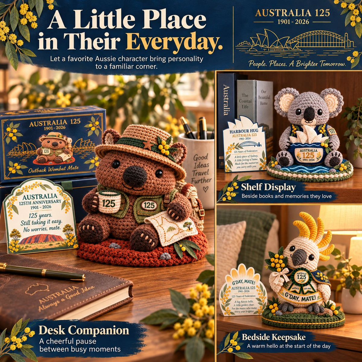 ⏳ Last Day 49% OFF – 🇦🇺 Australia 125th Anniversary Crochet Keepsake | Intricate 3D Crochet Work • Gift-Ready Box 🎁