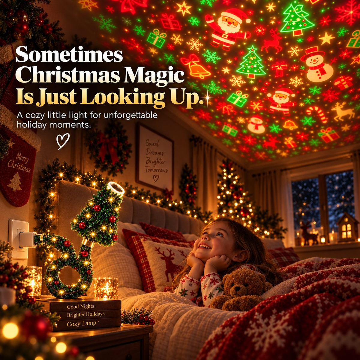 ⏳ Last Day 49% OFF –🌲Christmas Tree-Shaped Projection Light