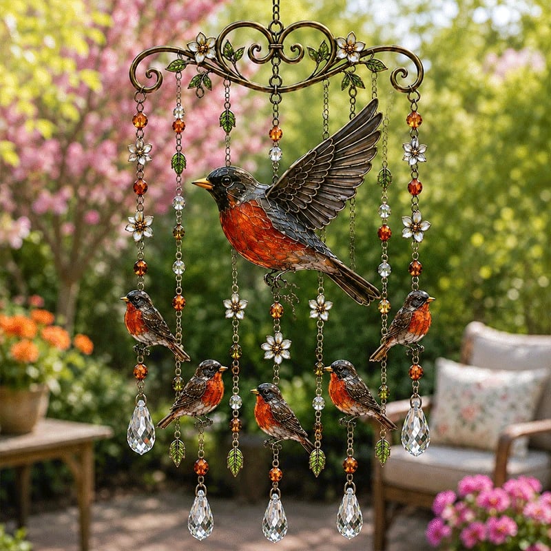 🔥Last Day 49% OFF🐦🎐Graceful Hummingbird Crystal Suncatcher Wind Chime