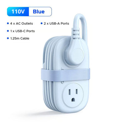🔥 HOT SALE 🔥Travel Power Strip, ORICO 4 Outlets 2 USB Ports (1 USB C) with 4FT Wrapped Short Extension Cord Small Power Strip