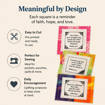 Pocket Prayers Fabric Panel – Create Meaningful Scripture Keepsakes With Bible Verse Fabric Squares 🙏✨