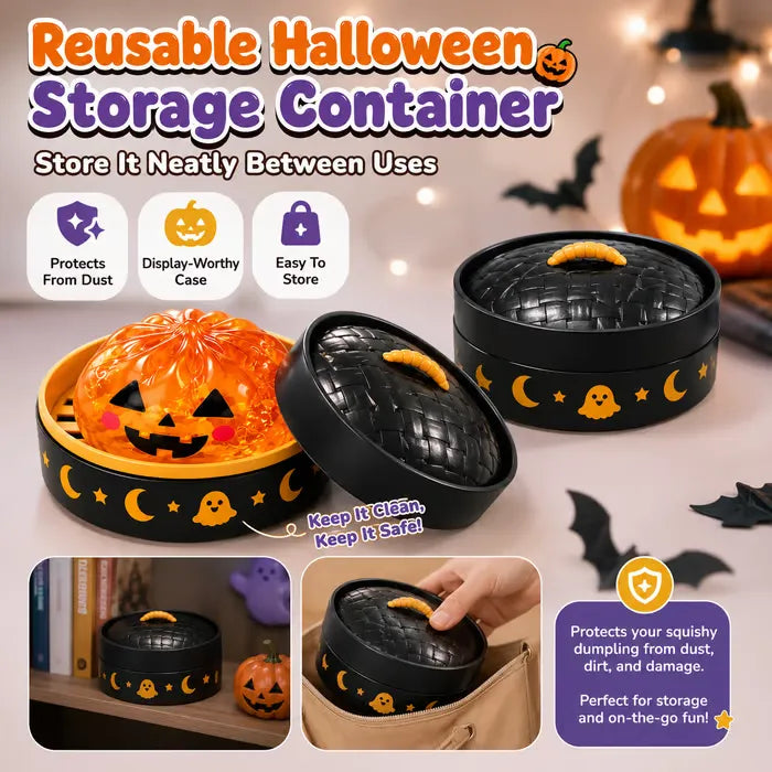 Reusable Halloween storage cases for dumpling squishy toys