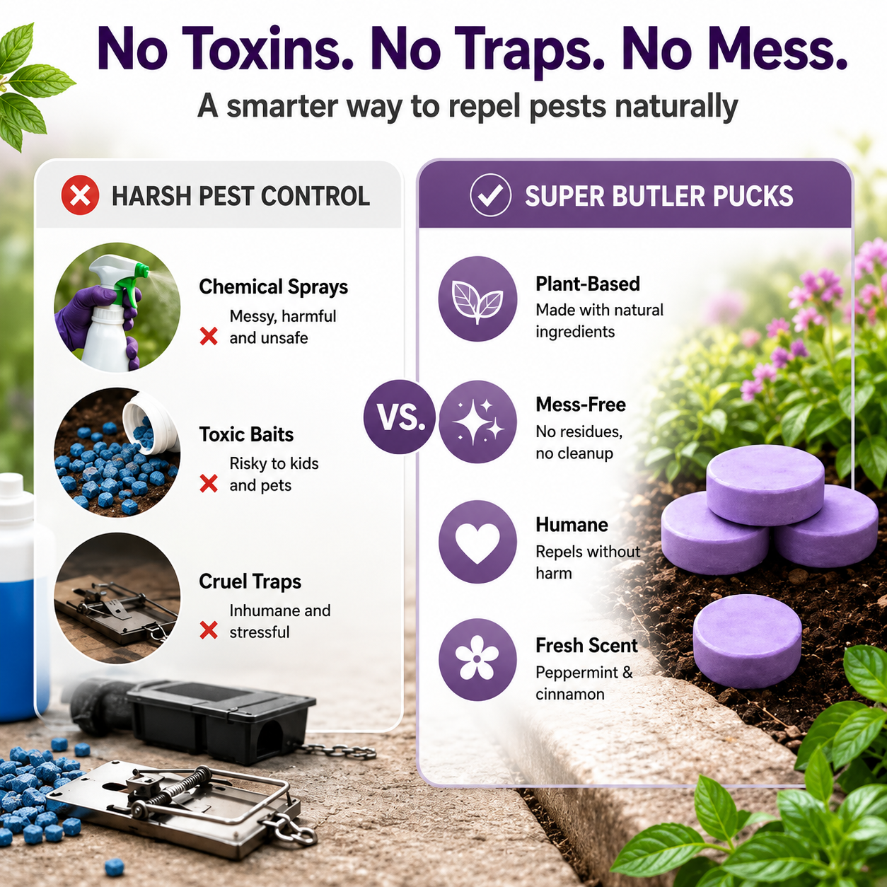 ✅ 10,000+ Happy Customers 🐭 All-Natural Peppermint & Cinnamon Pest & Rodent Repellent Pucks 🕷️🐍