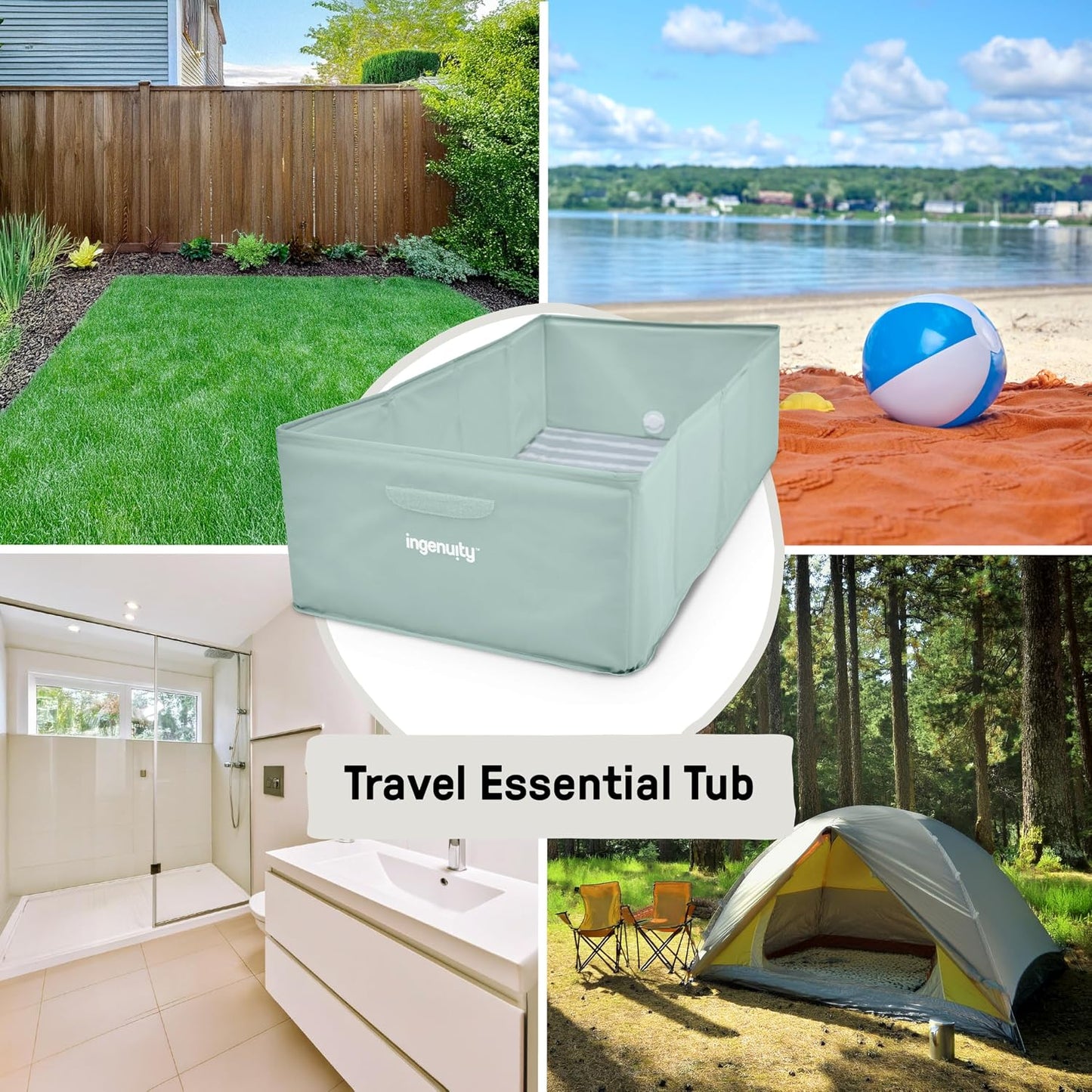 🎉⏰49% OFF🔥  Foldable Portable Toddler Bath Tub, Indoor & Outdoor Travel Baby Bathtub 🛁👶