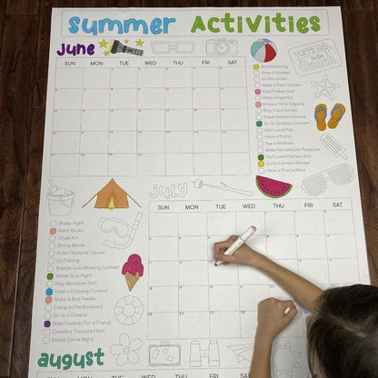 Giant Summer Bucket List Coloring Poster – Family Memory Maker