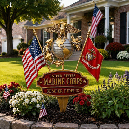 🏆Last Day Promo: 49% OFF 🎖️Semper Fidelis US Marine Corps Garden Stake✈️Buy 2 Free Shipping Today!