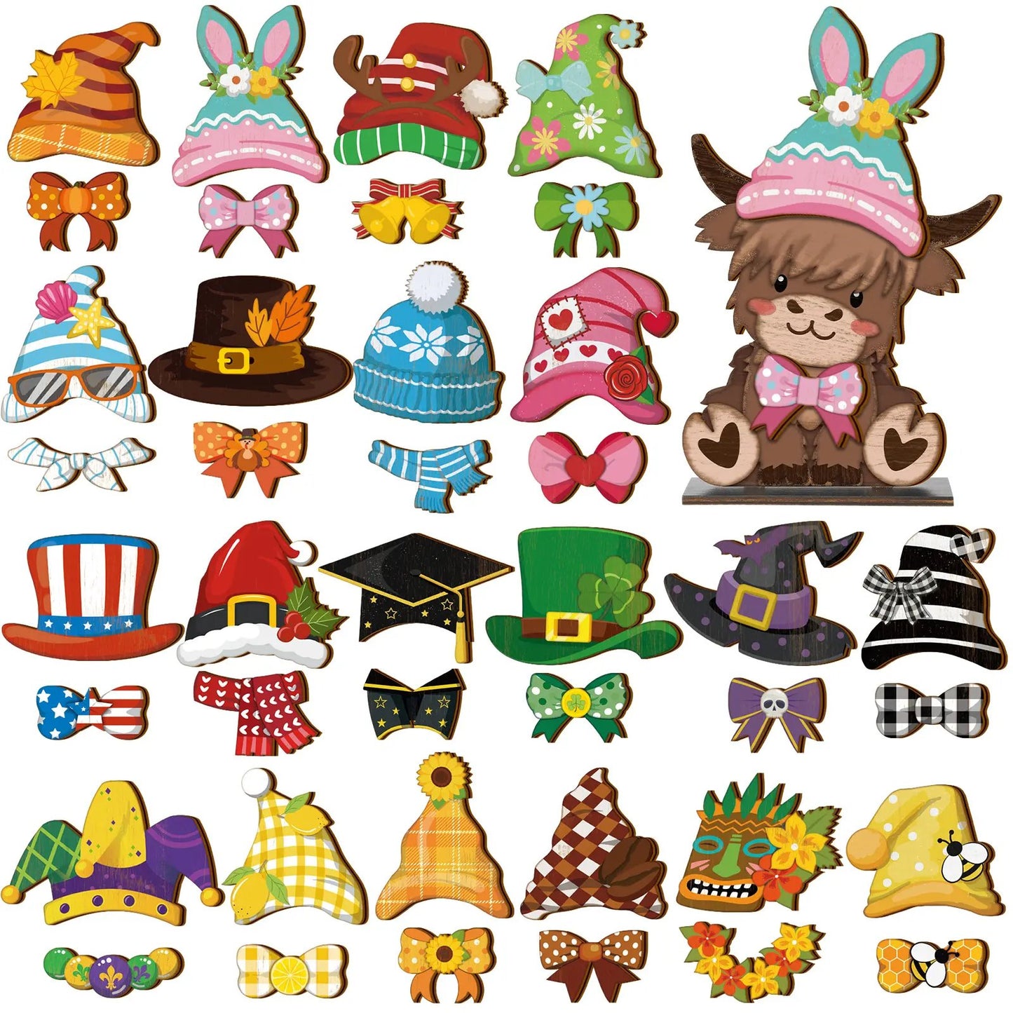 Hot Sale🔥Cute Animals Sign Easter Gift Cat Wooden Sign Desk Decor
