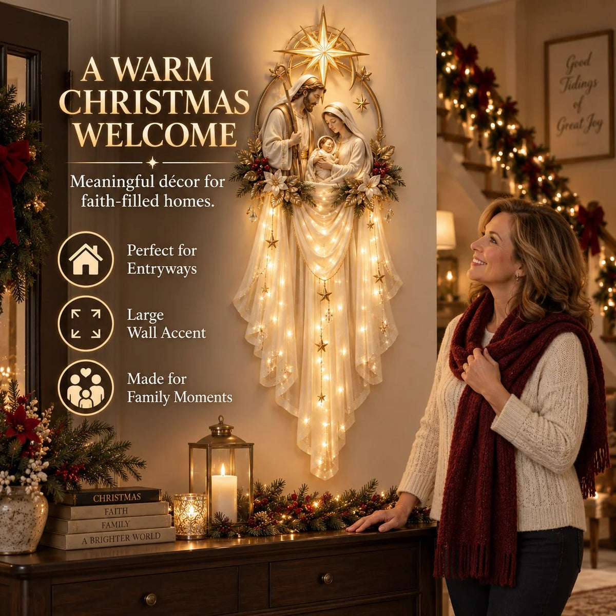 ✨49% OFF Today -⭐ Holy Family Glow™ Illuminated Nativity Wall Hanging