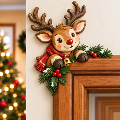 ⏰ LAST DAY 50% OFF 🎅 3D Sculpted Christmas Peekaboo Door Frame Corner Decor