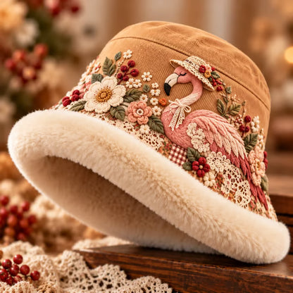 🌸 Women’s Cozy Plush-Lined Winter Bucket Hat – Floral & Animal Designs (📦Buy 2 Free Shipping)