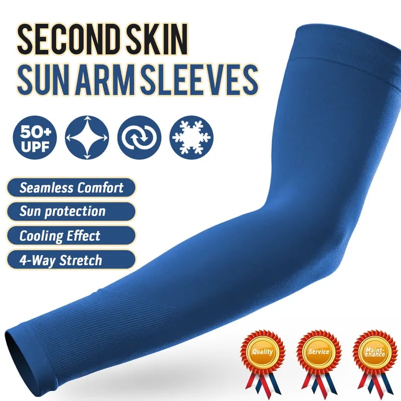 ☀️ UPF 50+ Cooling Arm Sleeves – Sun Protection for Men & Women, Breathable Compression Sleeves for Outdoor Sports, Football, Running & Cycling
