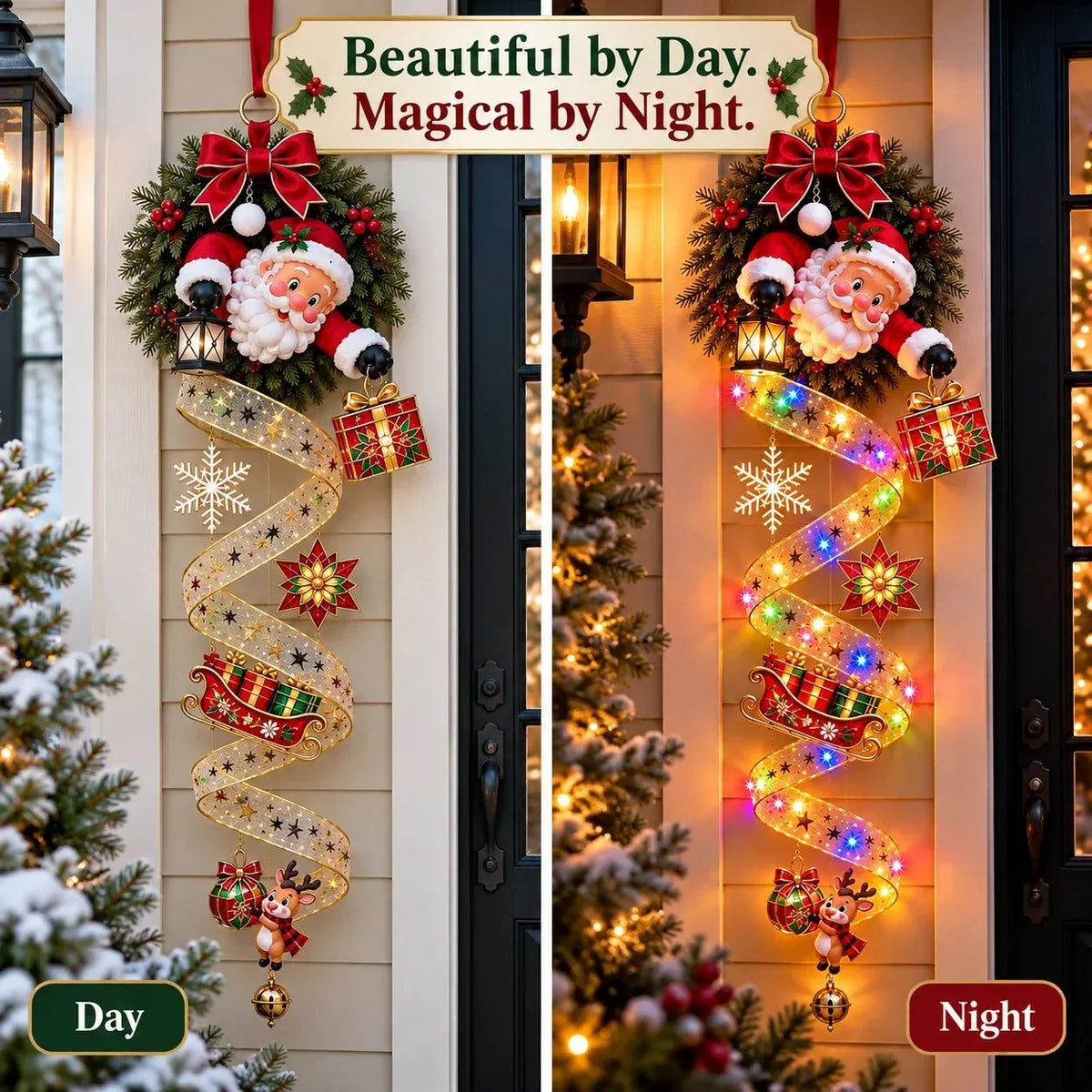 🔥 LAST DAY 49% OFF 🎄✨ Stained-Glass Christmas Hanging Door Decor