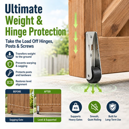 🔧 Heavy-Duty Gate Support Wheel – Anti-Sag Fence Repair Roller for Smooth, Easy Gate Movement ✨
