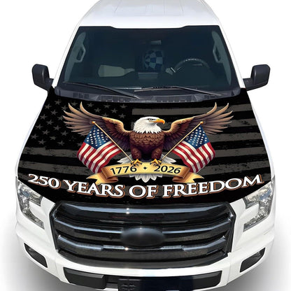 🔥65K+ Sold American Eagle Car Hood Flag Cover 🇺🇸🦅 No Glue, No Tools, Install in 1 Minute 🚗