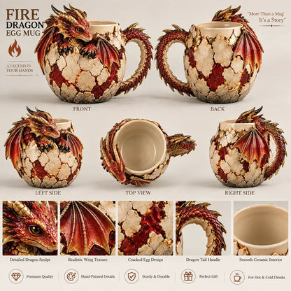 🐉 Dragonbound RealmsTM Sculpted Dragon Mug Collection | 6 Fantasy Realm Designs with Raised 3D Dragon Details ☕