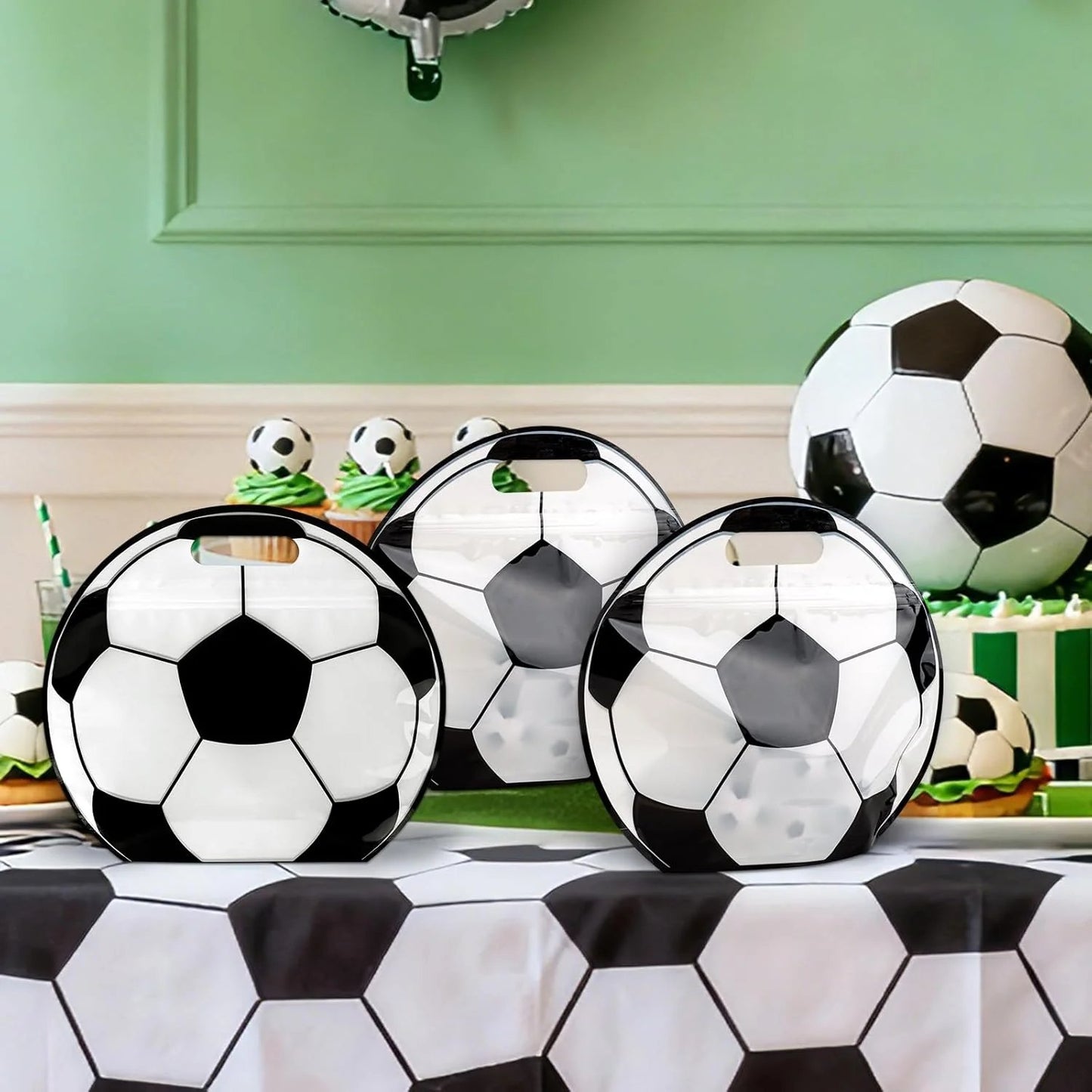 🎒⚽  Soccer Party Favor Bags with Handles – Football Treat Bags for Birthdays, Team Parties & World Cup Celebrations 🎉