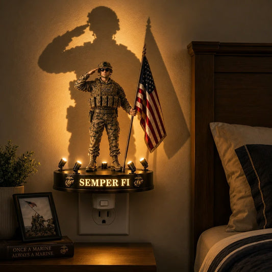 ⚓🎁 U.S. Marine Corps Semper Fi Shadow Night Light