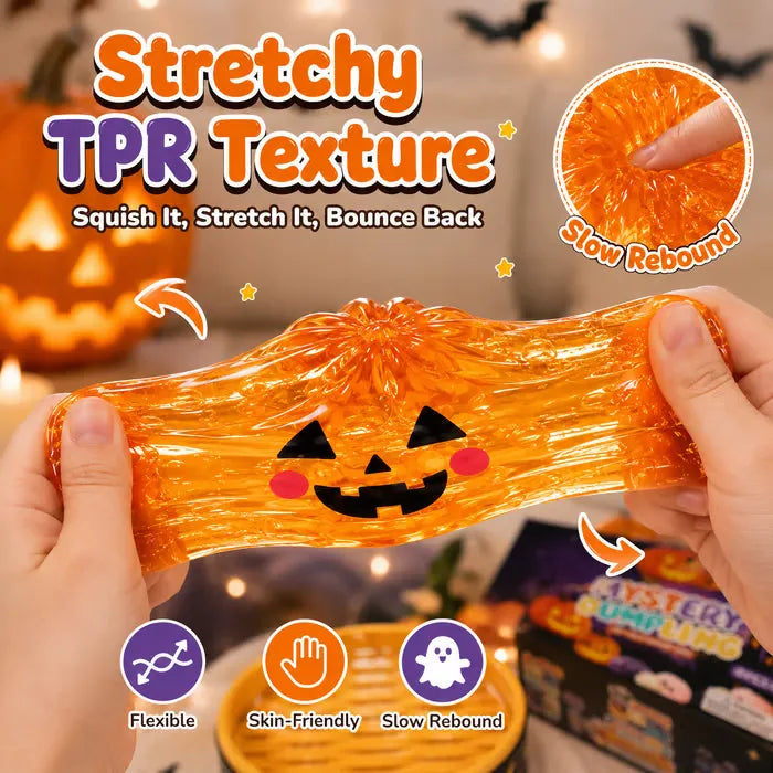 Soft stretchy texture of the Halloween dumpling squishy