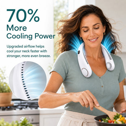 2026 Upgraded Wearable Bladeless Neck Fan 5-Speed Rechargeable Personal Cooling Fan