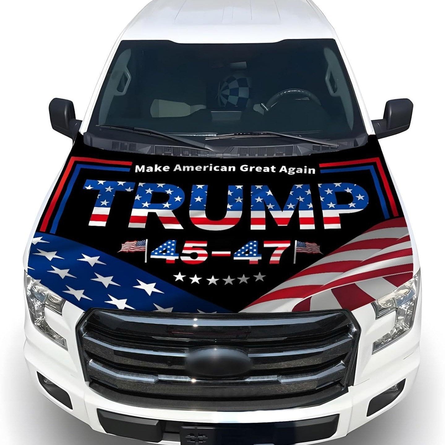 🔥65K+ Sold American Eagle Car Hood Flag Cover 🇺🇸🦅 No Glue, No Tools, Install in 1 Minute 🚗