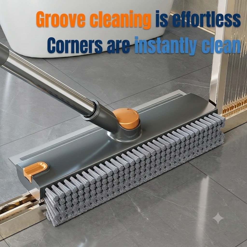 3-in-1 Adjustable Floor Scrub Brush – 360° Rotating Cleaning Tool(Free Shipping)