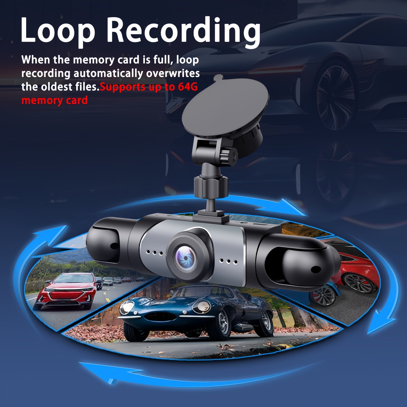🚨[Best Seller] Stop Driving Blind! 4-Way Simultaneous Recording Dash Cam - 360° Full Coverage