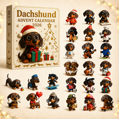 💕Last Hour 50% Off-🐶3D 2026 Dachshund Advent Calendar Blind Box