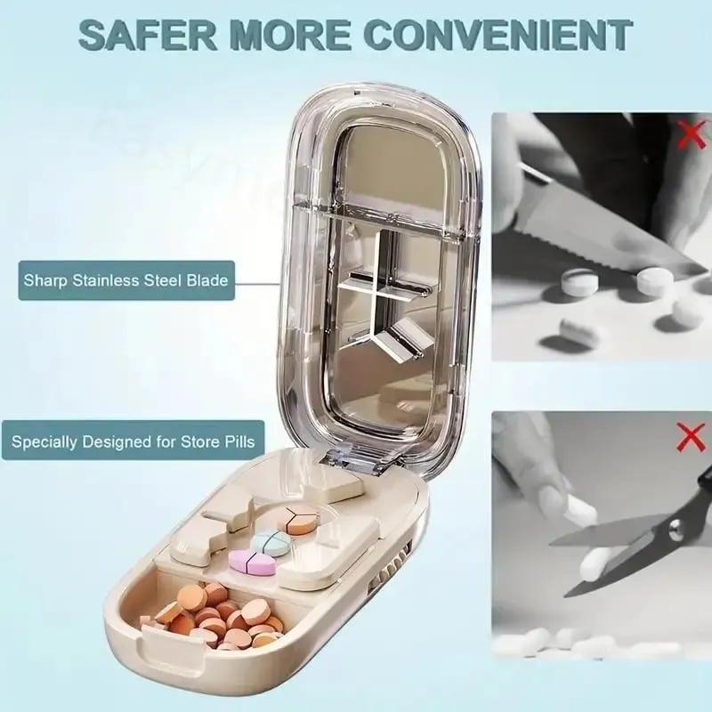 24-Hour Flash Deal⏰Upgrade-Designed Compact 3-in-1 Pill Splitter Organizer