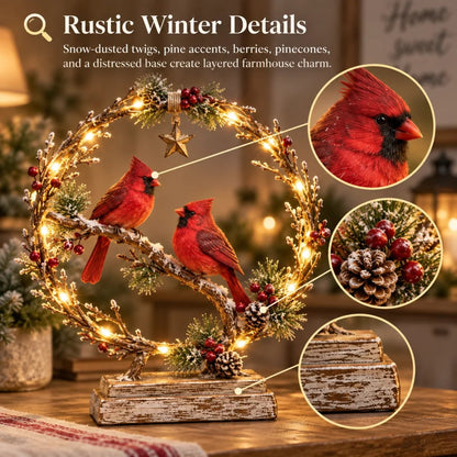 ⏳ Last Day 49% OFF –🐦Lighted Cardinal Tabletop Decor