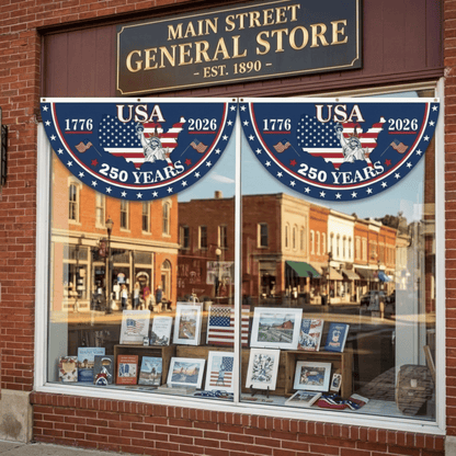 🎆 USA 250th Anniversary Half Fan Flag 1776–2026 Patriotic Bunting Banner