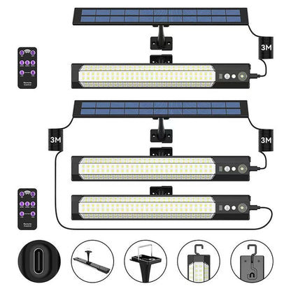 High-brightness solar wall light with motion sensor activation