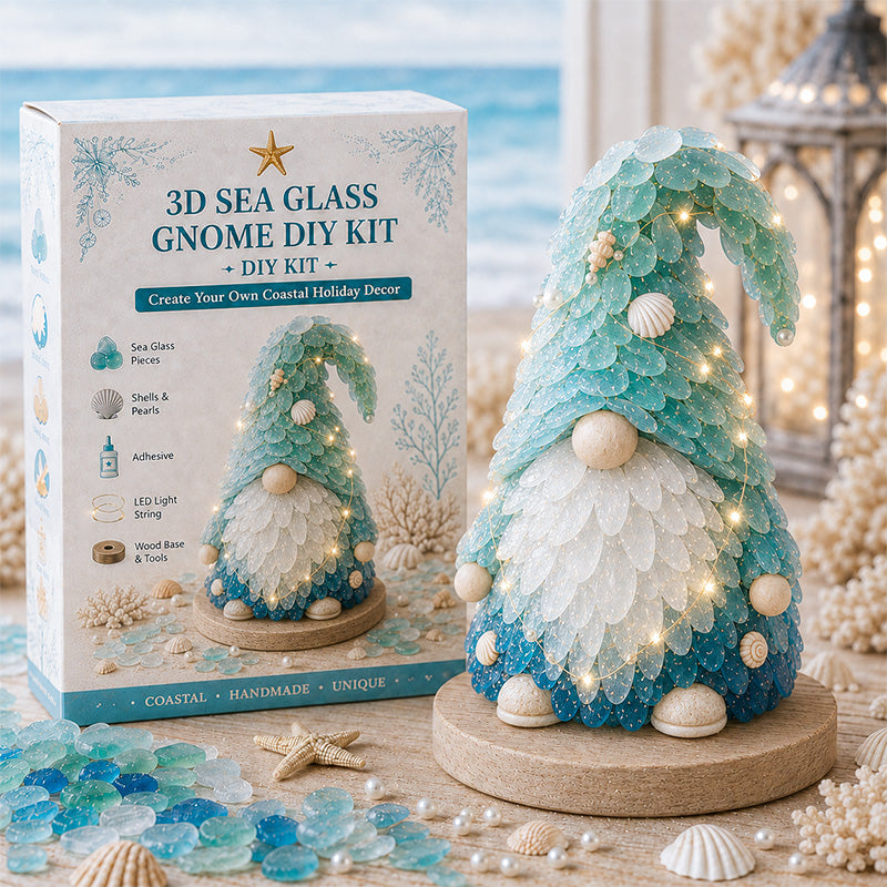 🌊🐚 DIY Ocean Sea Glass Art Kit – Handmade Light-Up Decorative Sculpture
