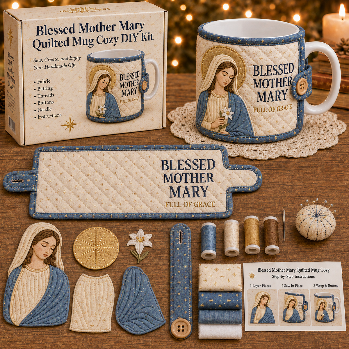 ✝️ Christmas Faith Mug Cozy Sewing Kit
