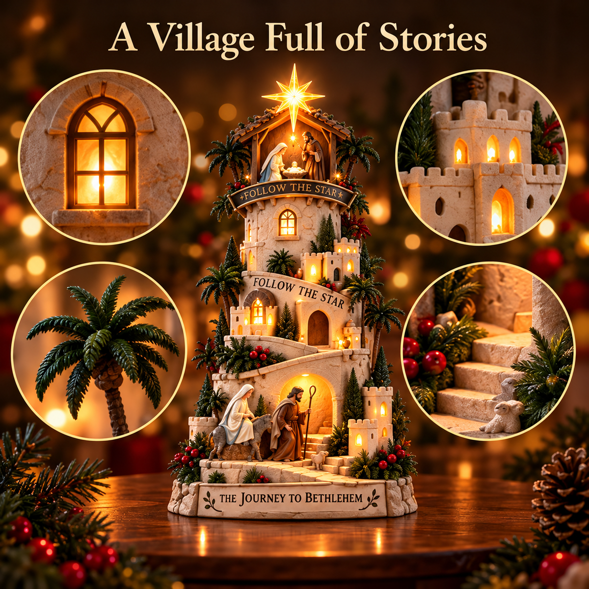 ✨ Last Day – 60% OFF!🌟 Bethlehem Lights Christmas Village™ Illuminated Ornaments✝️