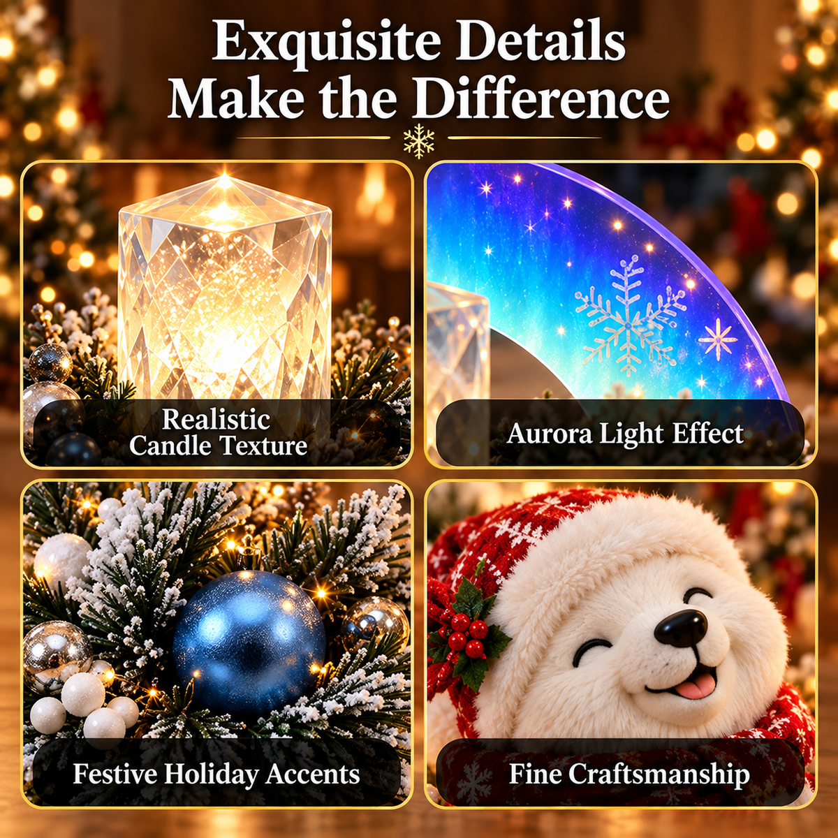 ⏰ LAST DAY 49% OFF - 🎄Flameless Christmas Candle Decorations
