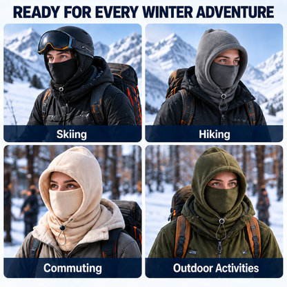 💥LAST DAY 50% OFF-❄️Windproof and Warm Integrated Face-Protection Hat🌨️(Fleece-lined)