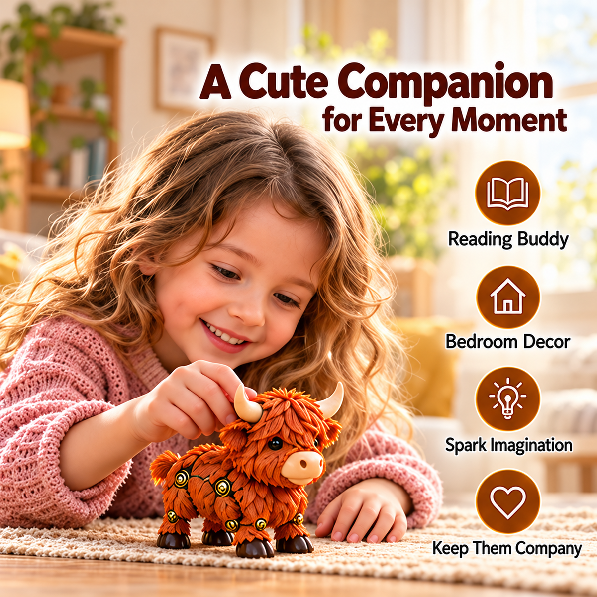 🔥Last Day 49% OFF🔥🐮 2-in-1 Transforming Highland Cow Egg – Articulated Figure！