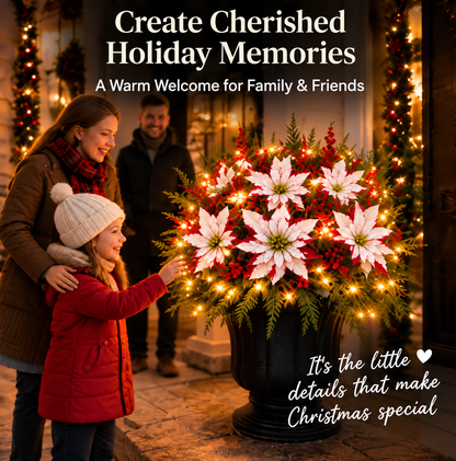 🔥LAST DAY 49% OFF -🌸Light-up Christmas Poinsettia Planter Liner