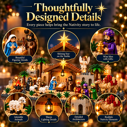🎄 Last Day 50% OFF-⛪🎅Nativity Building Advent Calendar | 24 Daily Builds to Create a Complete Christmas Scene✝️