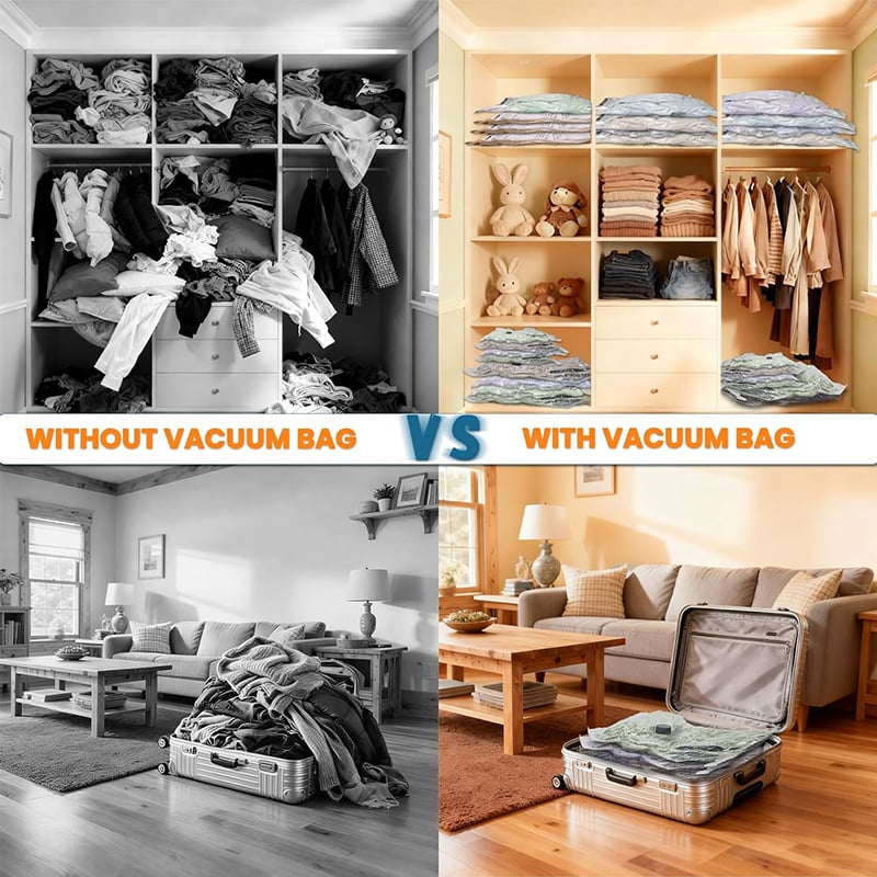 🎁Last day 49% OFF 🧳 Travel Space Saver Vacuum Bag Set with Cordless Pump