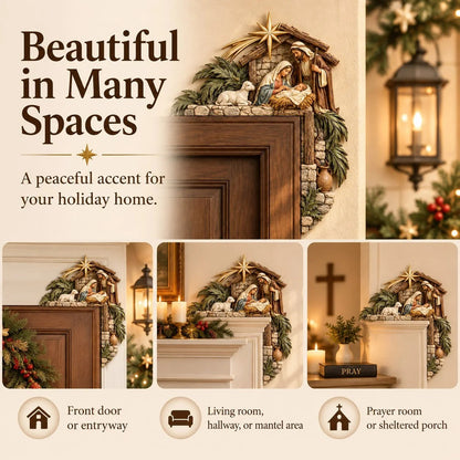 ⏳ Last Day 49% OFF –🎄Christmas Nativity Door Frame Corner Decor