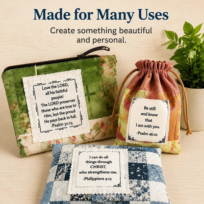 Pocket Prayers Fabric Panel – Create Meaningful Scripture Keepsakes With Bible Verse Fabric Squares 🙏✨