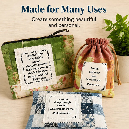 Pocket Prayers Fabric Panel – Create Meaningful Scripture Keepsakes With Bible Verse Fabric Squares 🙏✨