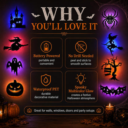 🎃 Halloween Flash Sale 50% OFF – LED Silhouette Wall Light Stickers