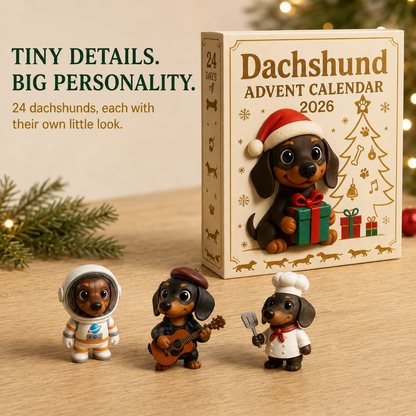 💕Last Hour 50% Off-🐶3D 2026 Dachshund Advent Calendar Blind Box