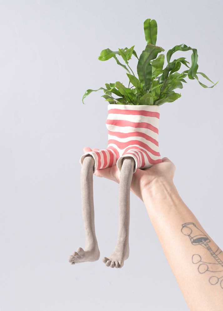 ✨ Cute Legged Human-Shaped Planter Pot Funny Resin Plant Pot