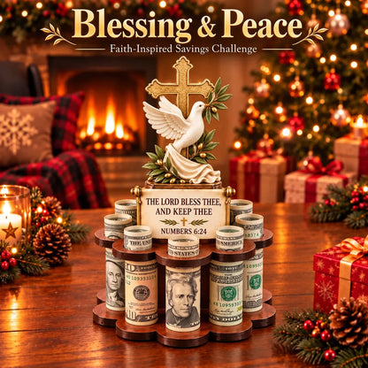 ⏳ Last Day 50% OFF-🙏 Bible Verse Savings Challenge Stand – Christian Cash Organizer & Faith-Inspired Gift