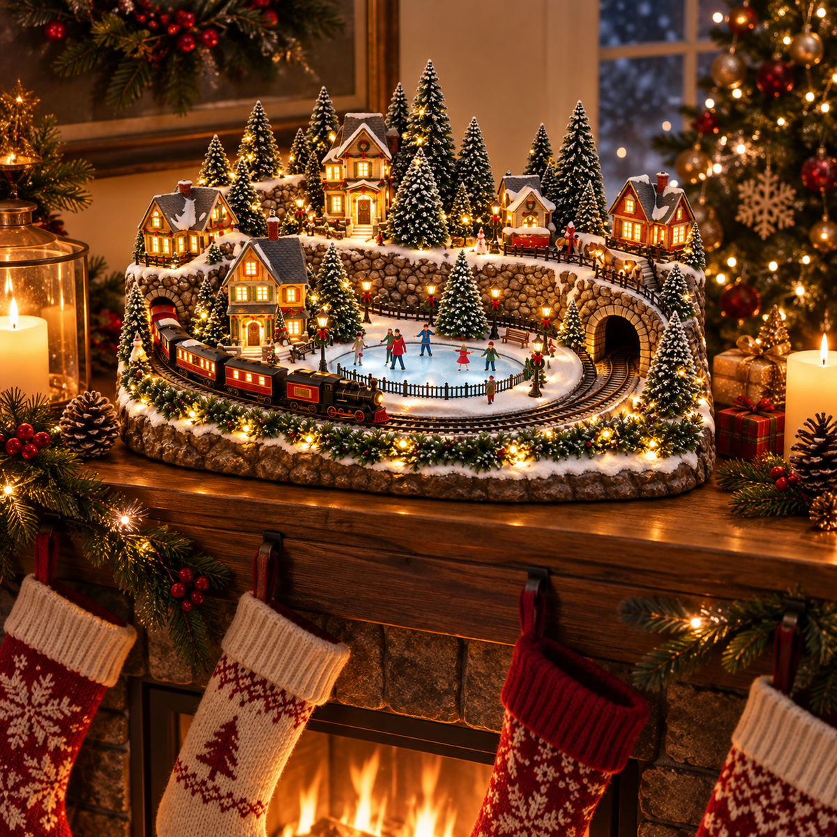 ✨LAST DAY 49% ✨OFF Animated Holiday Train & Ice Rink Scene